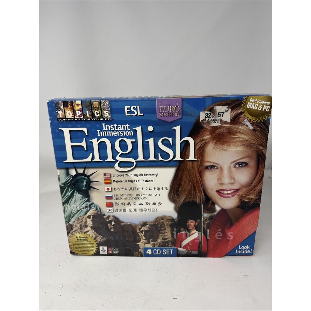 Instant Immersion English (4 CD-ROM set) Mac & PC- New Sealed